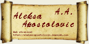 Aleksa Apostolović vizit kartica